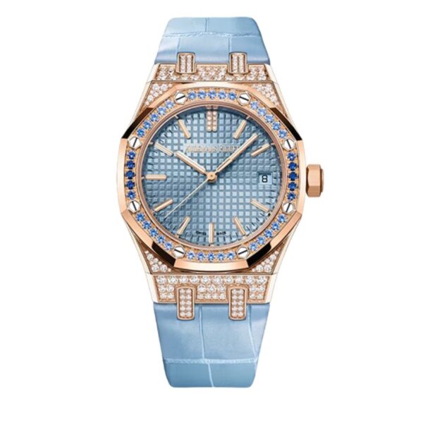 Audemars Piguet Royal Oak Selfwinding gem-set edition with a graded sapphire bezel