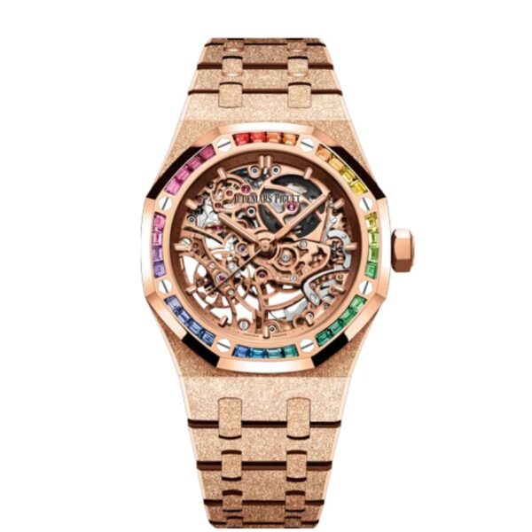Audemars Piguet Royal Oak Frosted Gold Double Balance Wheel Openworked "Rainbow