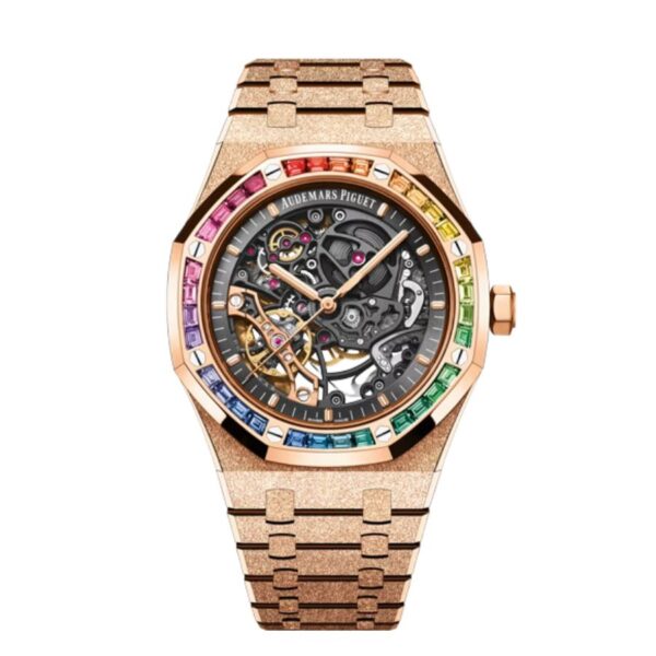 Audemars Piguet Royal Oak Frosted Gold Double Balance Wheel Openworked "Rainbow